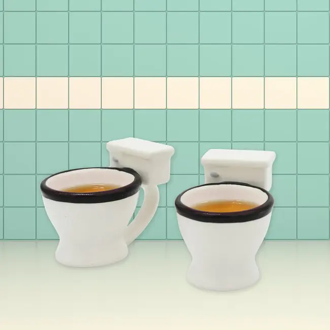 Winkee - Toilettes Shots - lot de 2 verres à shot en céramique