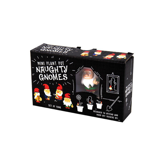 Gift Republic - Pflanzentopf-Marker Unartiger Gnom - 4er-Set