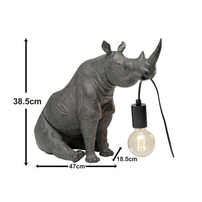Kare Design - Tafellamp - Dierenlamp Zittende Neushoorn