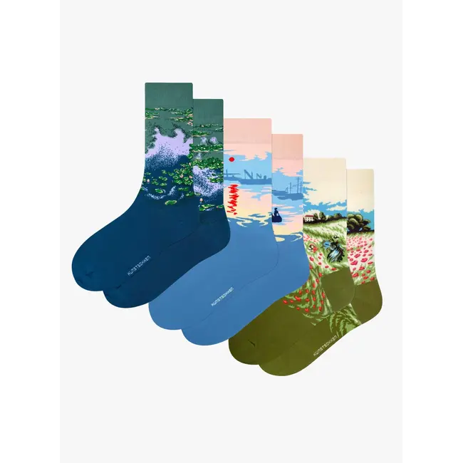 Kunstsocken - Socken Monet Geschenkset - 3 Paar