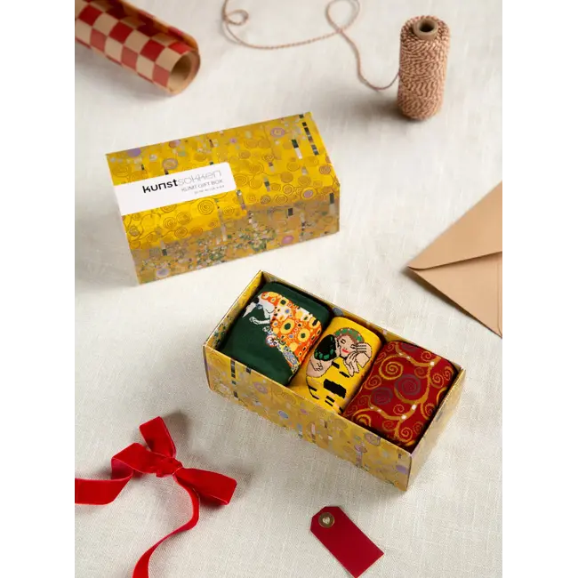 Kunstsocken - Socken Gustav Klimt Geschenkset - 3 Paar