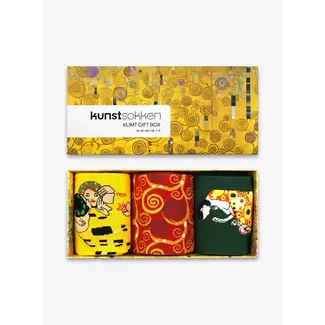 Kunstsokken Chaussettes Klimt  3-Pack Boîte Cadeau