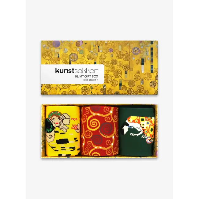 Kunstsokken - Sokken Gustav Klimt Cadeauset - 3 paar
