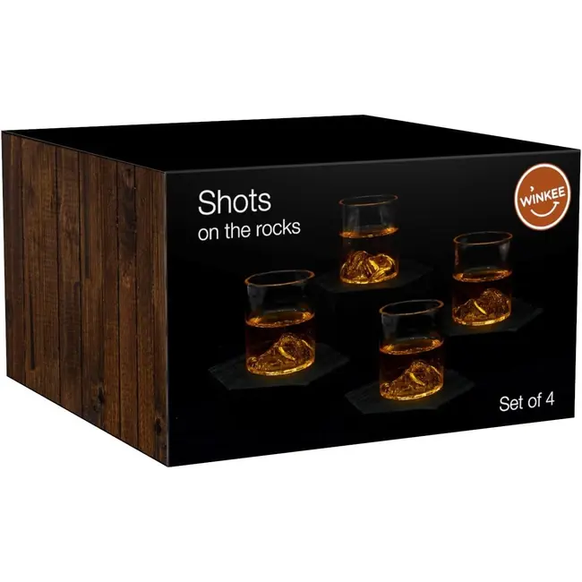Winkee - Verres à Shot Shots on the Rocks - lot de 4