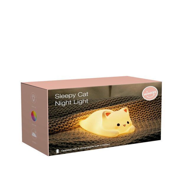 Winkee - Night Light Sleepy Cat - rechargeable - touch control