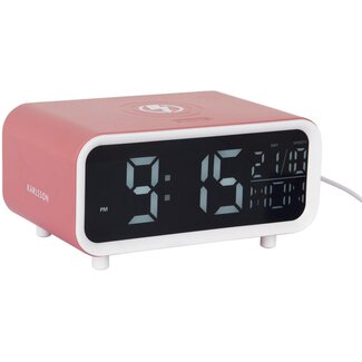 Karlsson Réveil Chunky avec Chargeur de Téléphone - rose