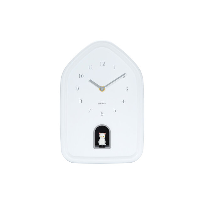 Karlsson Wall Clock Modern Kitty - white