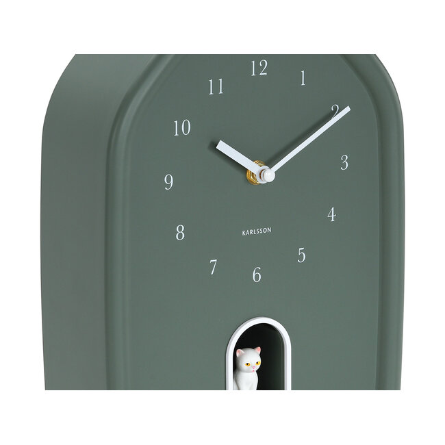Karlsson - Horloge Murale Modern Kitty - vert