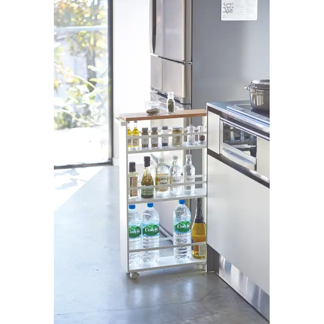 Yamazaki - Kitchen Trolley Open Tower - white