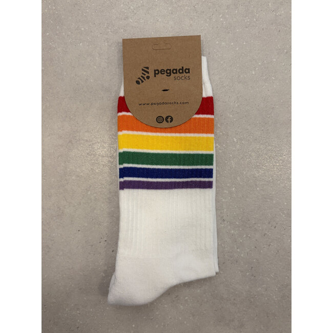 Pegada Socks - Sports Socks Striped - white