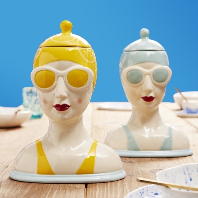 Werns Werner Voß - Storage Jar Lady In Swimsuite - yellow