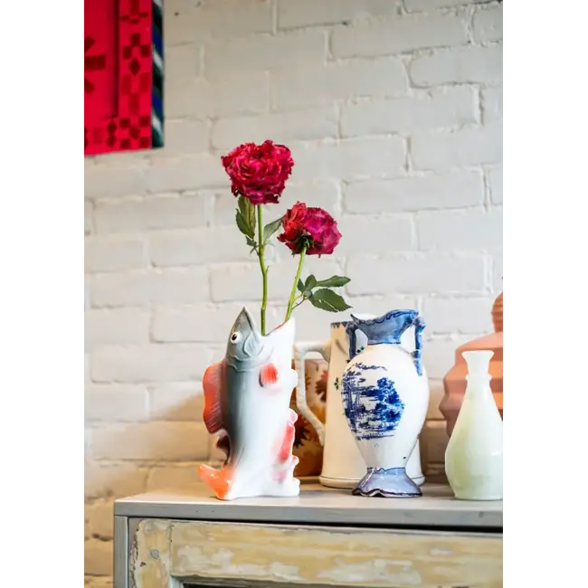 Kitsch Kitchen - Vase Poisson - bleu/rose