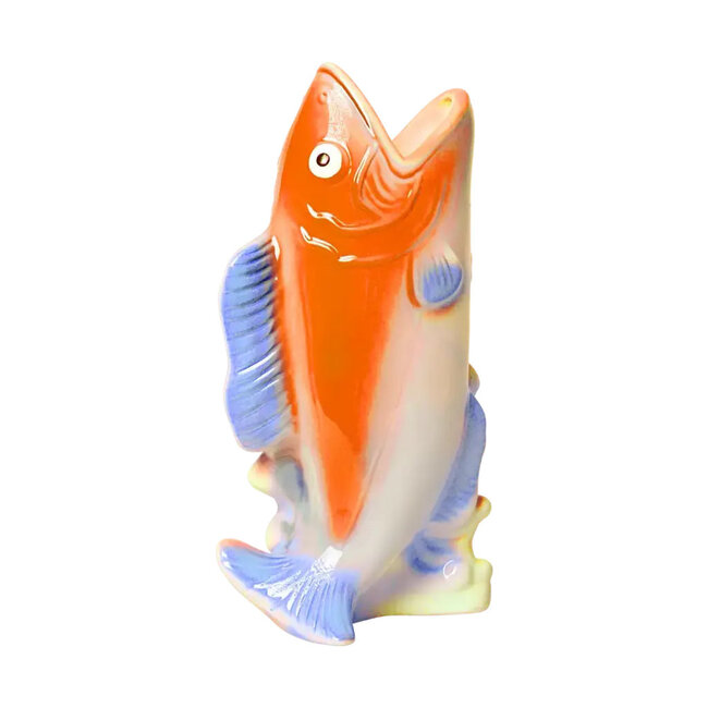 Kitsch Kitchen  – Vase Fisch – orange/blau