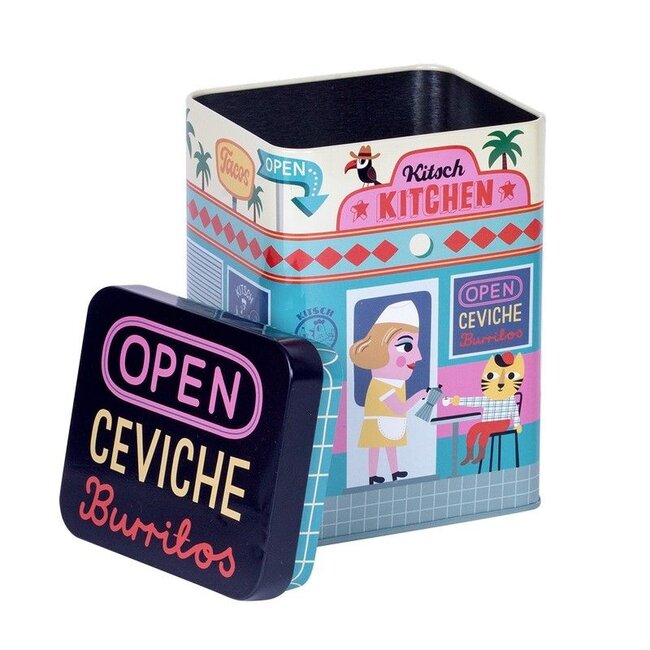 Kitsch Kitchen - Voorraadblik - Opbergpot El Restaurante La Signora - met deksel