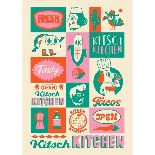 Kitsch Kitchen - Kitchen Towel - Tea Towel El Restaurante Tasty Taco