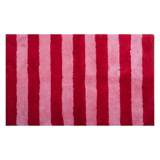 Kitsch Kitchen Tapis de Bain Stripe - rose/rouge