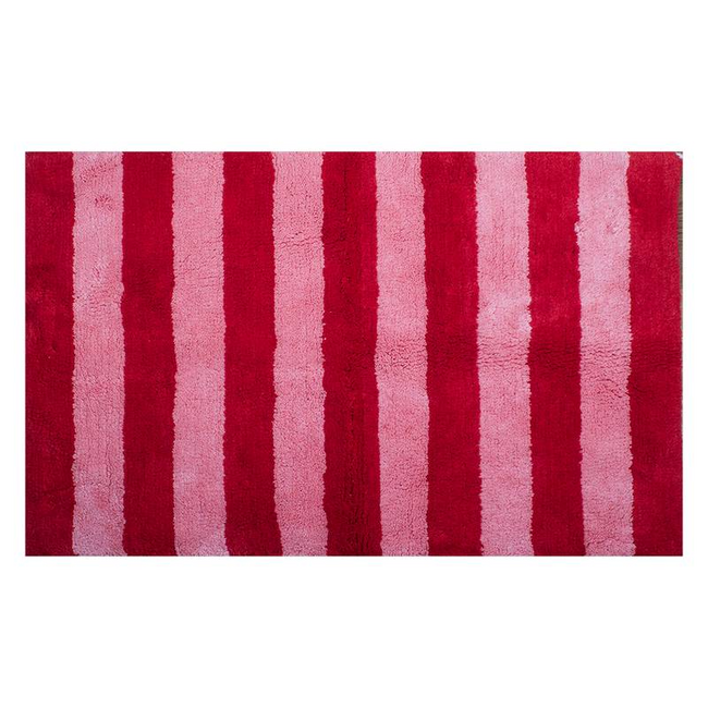 Kitsch Kitchen Badematte Stripe - rosa/rot