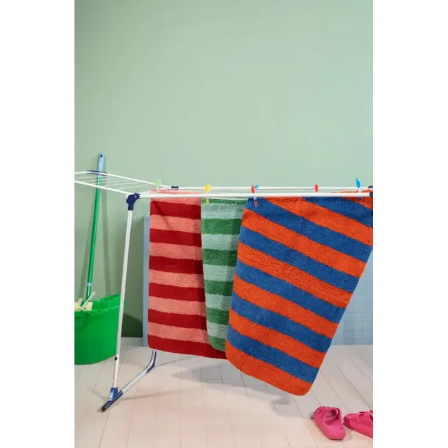 Kitsch Kitchen - Tapis de Bain Stripe - bleu/vert