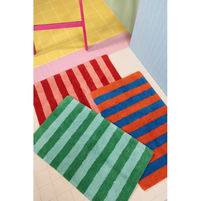 Kitsch Kitchen - Badmat Stripe - blauw/groen