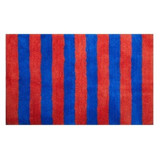 Badmat Stripe - oranje/donkerblauw