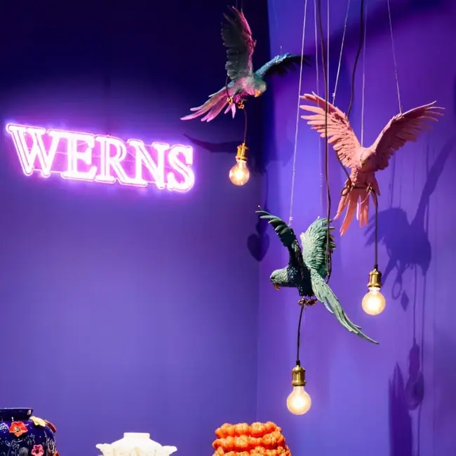 Werner Voß Werns - Hanglamp - Dierenlamp Papegaai - turquoise