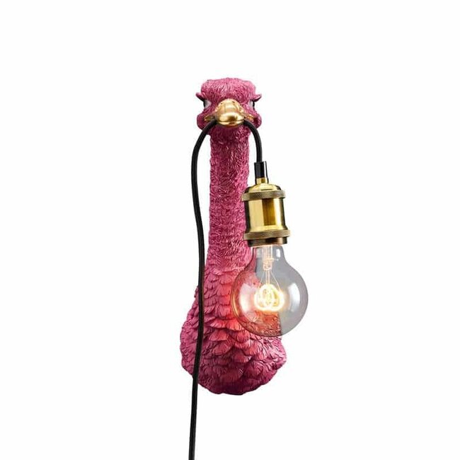 Werns Werner Voß - Wandleuchte - Tierlampe Baby Strauß Franz Josef - H 35 cm - magenta