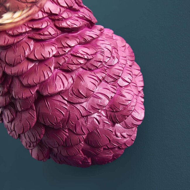 Werns Werner Voß - Lampe Murale - Lampe Animale - Baby Autruche Franz Josef - H 35 cm - magenta