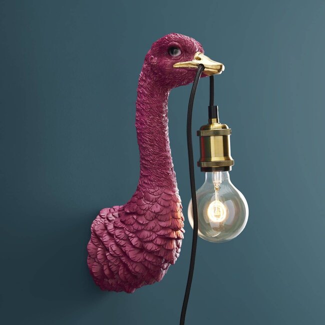 Werns Werner Voß - Wall Lamp - Animal Lamp Baby Ostrich Franz Josef - H 35 cm - magenta