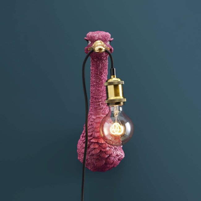 Werns Werner Voß - Wall Lamp - Animal Lamp Baby Ostrich Franz Josef - H 35 cm - magenta