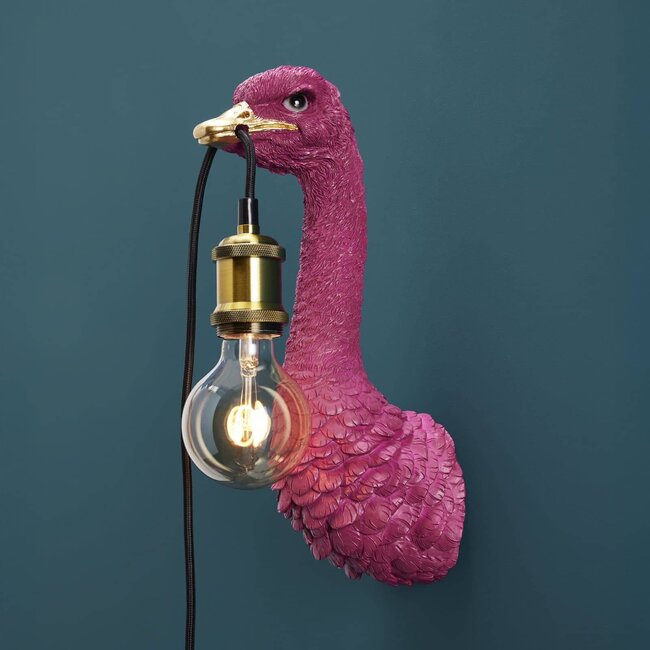 Werns Werner Voß - Wandlamp - Dierenlamp Baby Struisvogel Franz Josef - H  35 cm - magenta