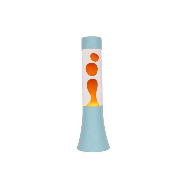 Fisura Mini Lampe à Lave - lave orange, base bleu clair