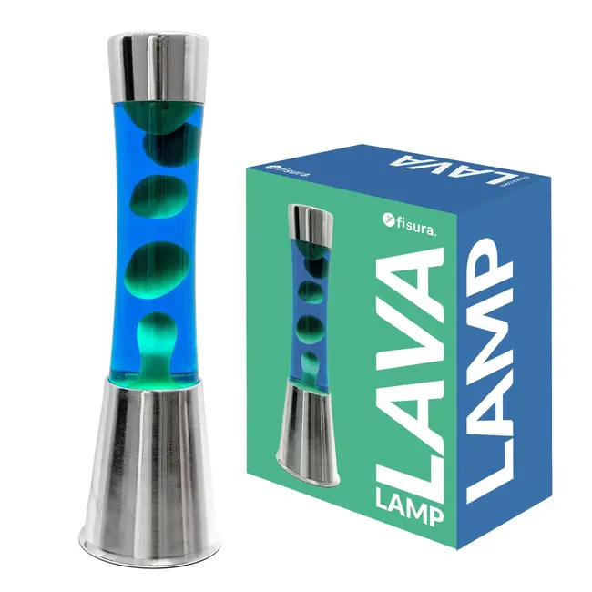 Fisura Lava Lamp - chrome - green/blue