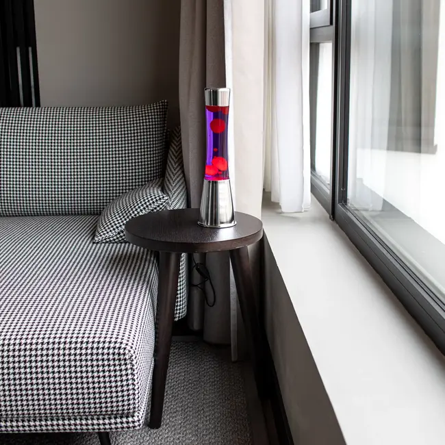 Lava Lamp chroom - rood - paars