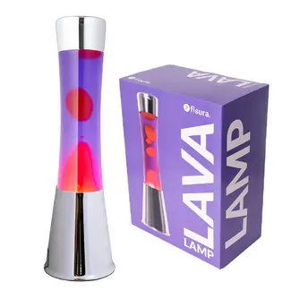 Fisura Lava Lamp chroom - rood - paars