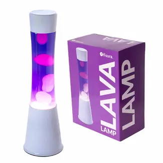 Fisura Lampe à Lave  - violette avec lave blanche - base blanche