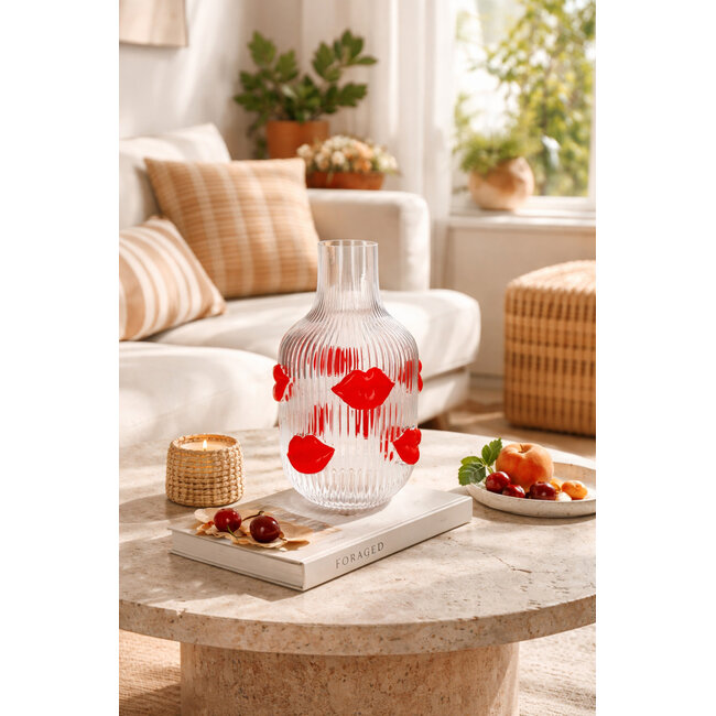 GiftCompany - Vase L'amour - H 30 cm - transparent - lèvres
