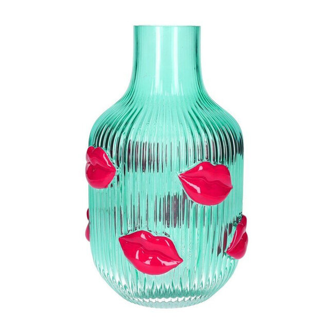 GiftCompany Vase L'amour - H 25 cm - transparent türkis