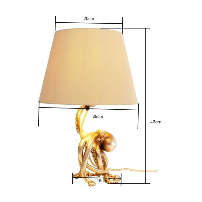 Kare Design - Lampe de Table - Lampe Animale Pieuvre avec Abat-jour