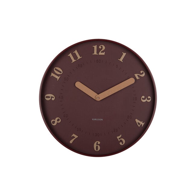 Karlsson - Wall Clock Amena - burgundy red