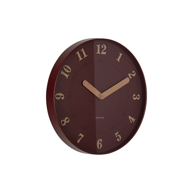Karlsson - Wall Clock Amena - burgundy red