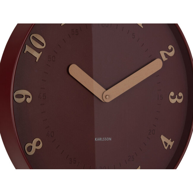 Karlsson - Wall Clock Amena - burgundy red