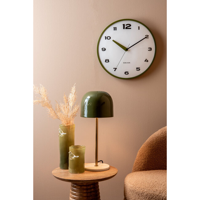 Present Time - Vase Oiseau sur Branche - large - vert armée