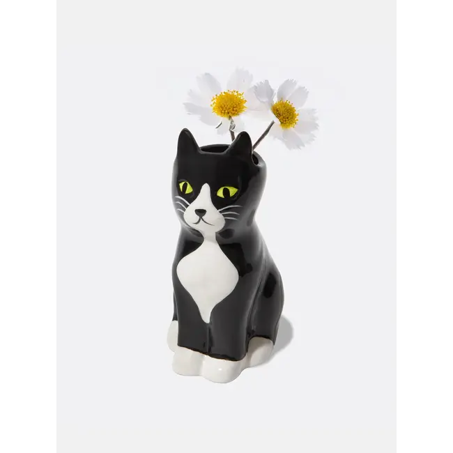DOIY - Mini Vase Black-White Cat
