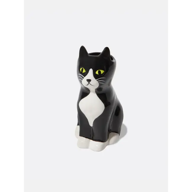 DOIY - Mini Vase Chat Noir-Blanc