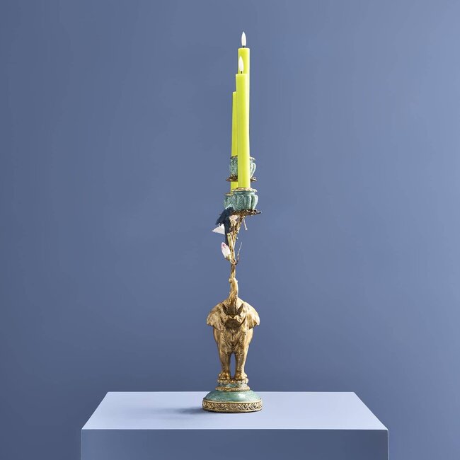 Werns Werner Voß - Porte-bougie Éléphant - peint à la main