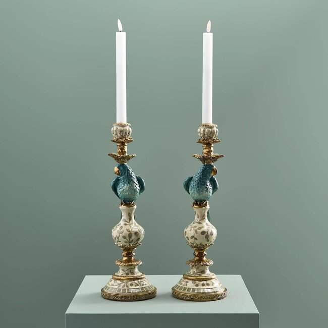 Werns Werner Voß - Candle Holder - Candlestick Parrot - set of 2 - turquoise