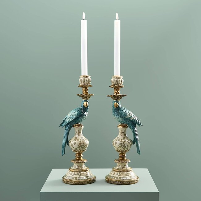 Werns - Werner Voß Candle Holder Parrot - set of 2 - turquoise