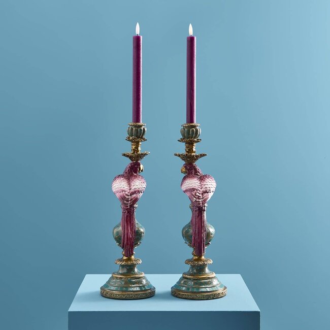 Werns Werner Voß - Bougeoir Perroquet - lot de 2 - rose