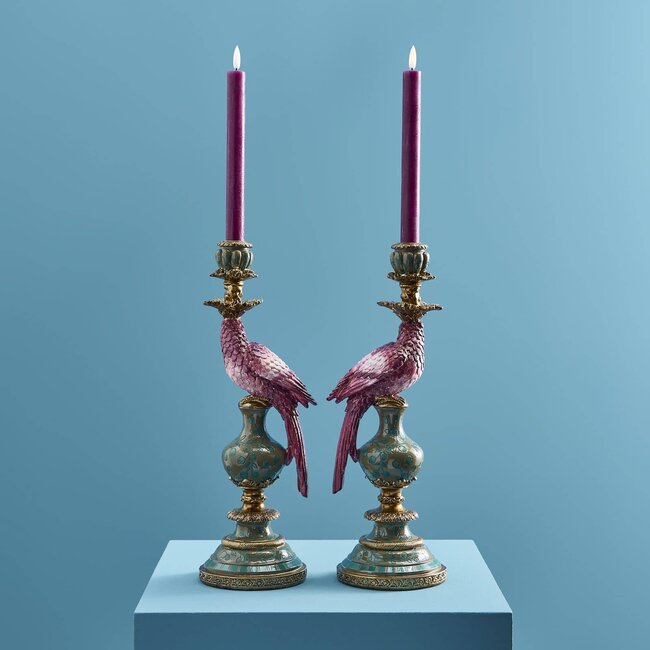 Werns Werner Voß - Kerzenhalter - Kerzenständer Papagei - 2er-Set - rosa