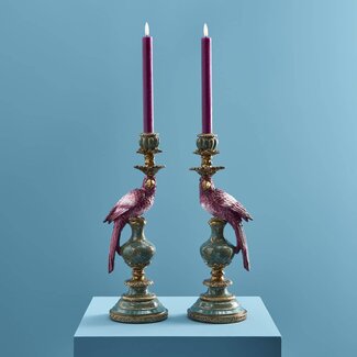 Werns - Werner Voß Kerzenhalter Papagei – 2er-Set – rosa